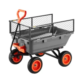 Slzxtc800b10hr4k0001 Uimoso Garden Utility Cart With 800lbs Capacity Poly Body Storage Fence Wheels
