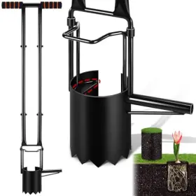 Bp01 Ujg Bulb Planter Tool Long Handle Upgraded Serrated Base Gardening