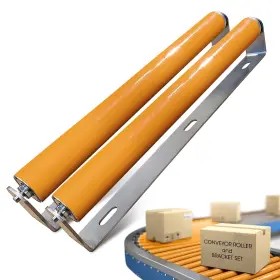 Ui150r-16-br-pu-2 Ultimation 2 Pack Polyurethane Coated Roller With Bracket - Conveyor Rollers For Smooth