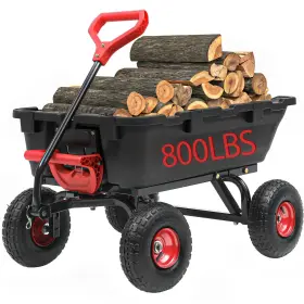 Grd0047 Ultym 800lb Garden Dump Cart 4wheel Utility Wagon Quickrelease