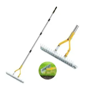 Yn-stp-001 Umemaxso Thatch Rake 15-inch Steel Lawn Dethatcher With Handle Heavy Duty Grass