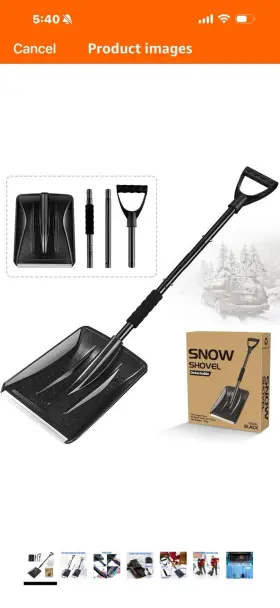 Umuaccan 717019240449 Snow Shovel For Car And Driveway Upgraded 42.5 Inch Lightweight Aluminum Alloy