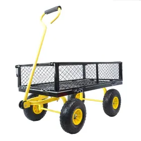 Uneeruiqy 955610730998 Garden Cart Utility Metal Wagon With 10-inch Solid Tires 180 Rotating Handle