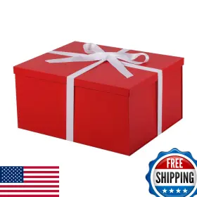 B0f4cz2bmd Uoering Red Extra Large Gift Box With Lid 16.5x13x8 Inch - Presents Birthdays Weddin
