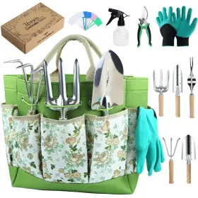 Gss-116 Uopyeri 10-piece Gardening Tool Set With Heavy Duty Rust-resistant Hand Tools Durabl
