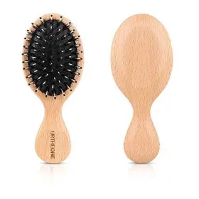 Urtheone 641926149857 Hair Brush Mini Boar Bristle Hairbrush For Thick Curly Thin Long Black #2