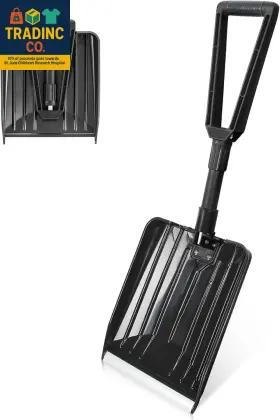 Xcx-003-bla-us3 Us Direct Folding Snow Shovel With Aluminum Edge D-grip Portable For Removal