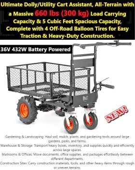 Utility Cart Pros 313053840876 Heavy Duty Electric 660lbs Capacity All-terrain Durable And Powerful