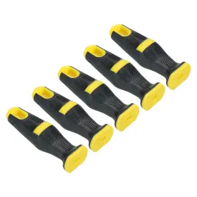 X0.16 Uxcell 724117563493 5pcs 4.5 Inch Plastic File Handle Tool For 0.31 Black Yellow