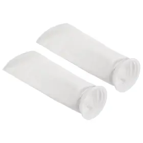 Uxcell 724708799126 2pcs 6 Inch Ring Filter Socks 150 Micron Mesh Bags Pool Skimmer Basket White