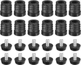 A23101900ux0316 Uxcell 12pcs Inserts For Round Tubes With Leveling Feet 19mm Black