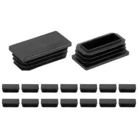 A24110100ux0588 Uxcell 16 Pcs Rectangle Tubing End Caps 2 X 1 Inch Plastic Black