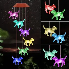 C9-wc-40-01 Uxorsn Dog Solar Wind Chimes For Outside Colors Changing Lights Outdoor Waterproof M C9-wc-40-01 Uxorsn Dog Solar Wind Chimes For Outside Colors Changing Lights Outdoor Waterproof M