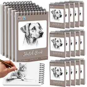 B0f2fjtg59 Uzlu 20 Pcs Sketch Books Bulk 5.5 X 8.5 In 800 Sheets Top Spiral Bound Pa