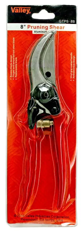 Gtps-8b Valley Pruning Shears 8 Inch Tempered High Carbon Forged Steel Snips Garden Flower Cutting