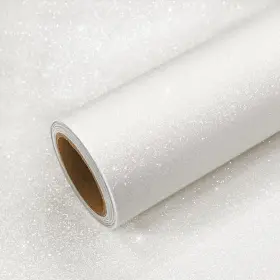 B0dcff7f2t Veelike 15.7 Inch X354 Thick White Glitter Peel And Stick Wallpaper Sparkle Decor
