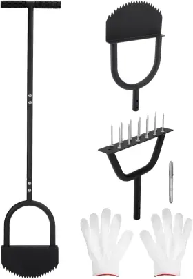 Venussar 792580218530 Aerator Lawn Tool Sharp 12 Steel Spikes Dirt Leaf Cleaning With Dethatching