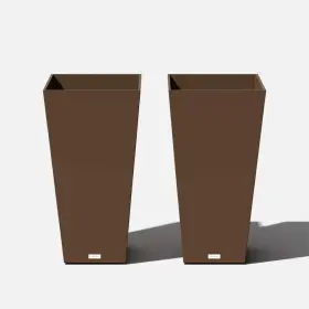 Veradek 824414002470 Midland 30 Inch Espresso Plastic Tall Square Planter 2-pack