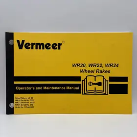 Wr22 Vermeer Wr24 Wheel Rake Operators And Maintenance Manual Wr20