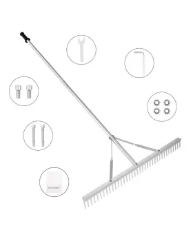 1010842370 Vevor Landscape Rake 36 Inch Head Aluminum 75 Adjustable Handle