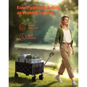 120l Vevor 197988131038 Collapsible Wagon Carts And 225lbs Folding Wagons With All-terrain Wheels H