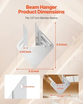 Vevor 197988146889 25 Pcs Hurricane Ties For Rafters Inner Size 5.31x1.57x2.48 In / 135x40x63 Mm
