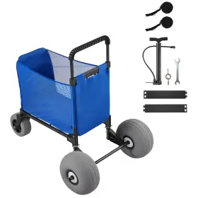 Vevor 197988187639 Beach Cart With Large Wheels For Sand 165 Lbs Load Capacity Heavy Duty Folding