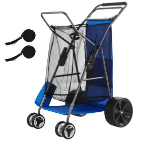 Vevor 197988189817 Beach Cart With Large Wheels For Sand 165 Lbs Load Capacity Heavy Duty Folding