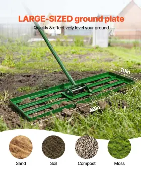 Vevor 197988266594 Lawn Leveling Rake 48 Inch X10 Heavy Duty Leveler 78 Steel Handle