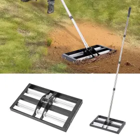 Vevor 197988312666 17x10in Lawn Leveling Rake With 63.4 In Adjustable Handle For Yard Heavy Duty