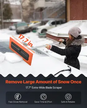 Vevor 197988354000 4ft Car Roof Snow Rake 17.7 Inch Foam Blade No Scratch Lightweight Removal