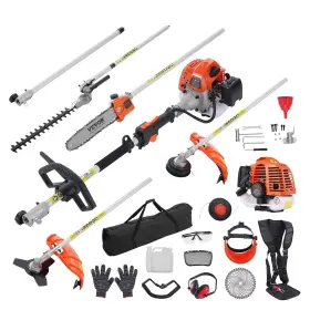 Vevor 197988390923 26cc 6-in-1 Multi-functional Trimming Tools Gas Hedge Trimmer Weed Eater
