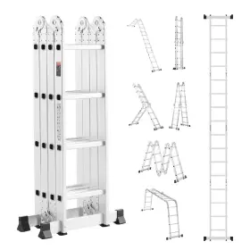Vevor 197988484530 Multi-purpose Folding Ladder 7-in-1 4 Step 15.5ft Reach Height For Work