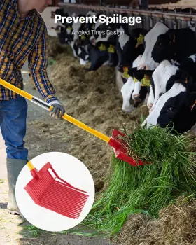 Vevor 197988677819 Horse Manure Fork Garden Tool 18 Angled Tine Plastic Pitchfork Muck Rake For Hay