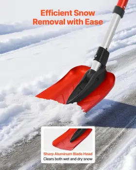 Vevor 197988709350 Foldable Snow Shovel 9 Inch Blade 36-40 Adjustable D-handle Lightweight