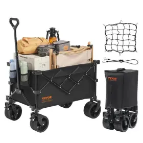 Vevor 197988815174 8 Cu. Ft. Steel Garden Cart Collapsible Folding Wagon 150 L Beach