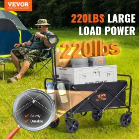 Vevor 197988816263 220 Lbs Collapsible Folding Wagon 2 Cu.ft Beach Cart With All-terr #2