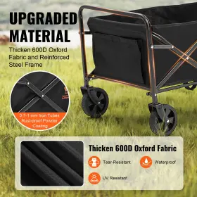 Vevor 197988816263 220 Lbs Collapsible Folding Wagon 2 Cu.ft Beach Cart With All-terr #3