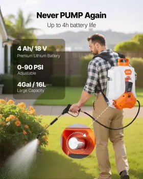 Vevor 197988879473 Battery Powered Backpack Sprayer Electric Back Pack 4 Gallon 2 W