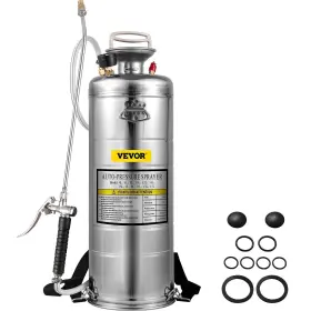 Vevor 609832089919 3.5gal Stainless Steel Sprayer L Set With 20 Inch Wand& Handle& 3ft Reinforced