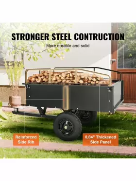 Vevor 629721846607 Heavy Duty Atv Trailer Steel Dump Cart 750-pound Removable Sides #2