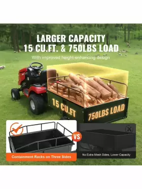 Vevor 629721846607 Heavy Duty Atv Trailer Steel Dump Cart 750-pound Removable Sides #3