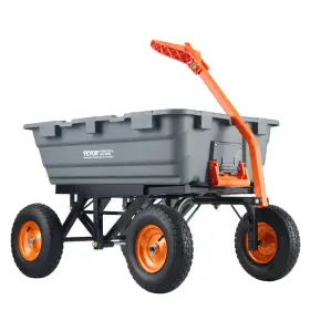 Vevor 705353202391 7 Cu. Ft. Dump Cart Poly Garden With 1500 Lbs.. Capacity Steel Frame W