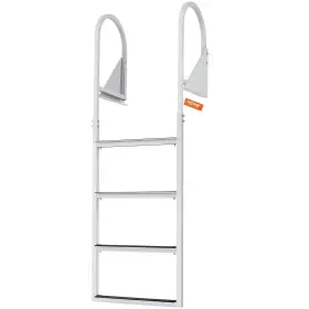 Vevor 840281575442 Dock Ladder Flip-up 4 Steps 350 Lbs Load Capacity Aluminum Alloy Pontoo