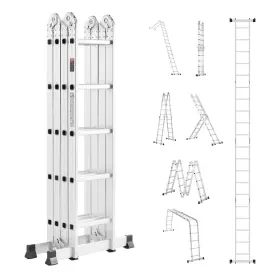 Dgnzdtlhj5jjejd9wv0 Vevor Multi-purpose Folding Ladder 7-in-1 5 Step 19ft Reach Height Metal