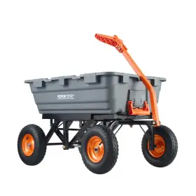 Tc4273a Vevor Heavy Duty Garden Dump Cart 1500 Lb Capacity Utility Wagon With Large Wheels