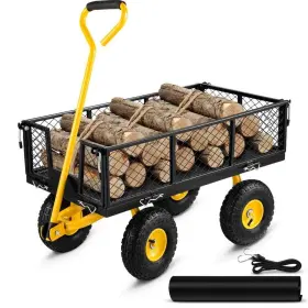 Vv-hytc-900 Vevor 3.8 Cu. Ft. Steel Garden Cart Heavy-duty 900 Lbs. Capacity Utility Metal Wagon W
