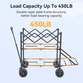 400l Vibemo 975123035540 Wagon Cart Foldable Double Decker 450lbs Heavy Duty Garde #2
