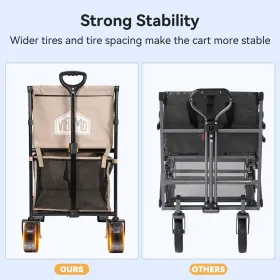400l Vibemo 975123035540 Wagon Cart Foldable Double Decker 450lbs Heavy Duty Garde #3