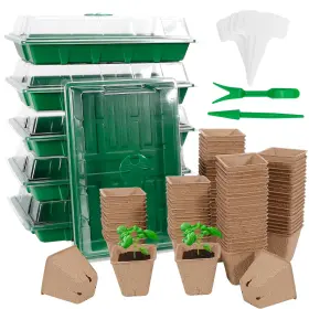 By-9d215 Vicamb 6pcs Seed Starter Tray Kit With 100pcs Peat Pots Propagation H